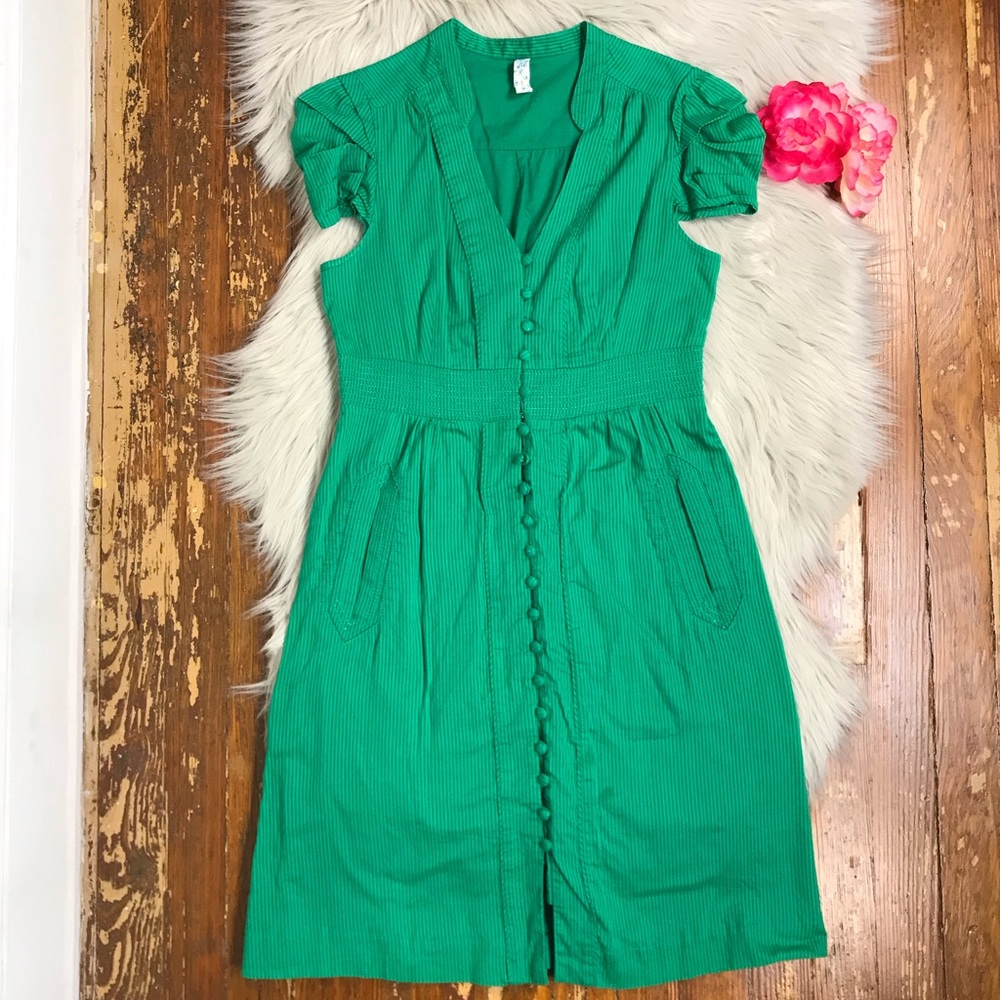 Maeve Secret Treasures Green Cotton Dress